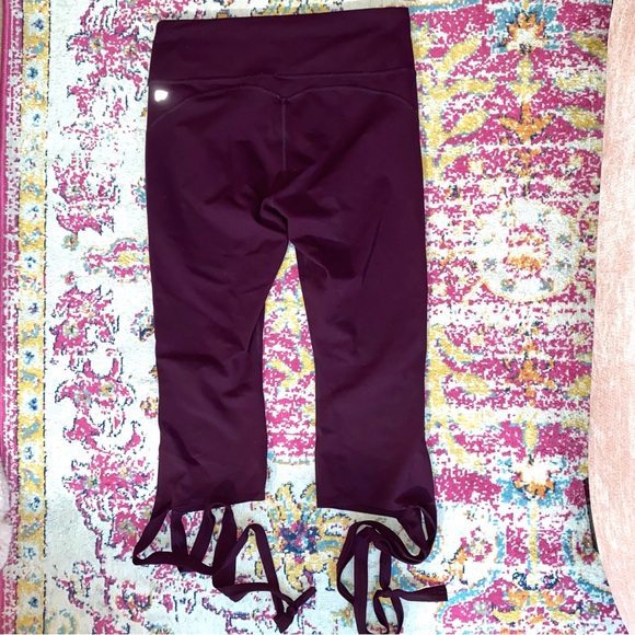 Fabletics High-Waisted PureLuxe Tie-Up 7/8 in Purple Plum Perfect - Picture 3 of 4